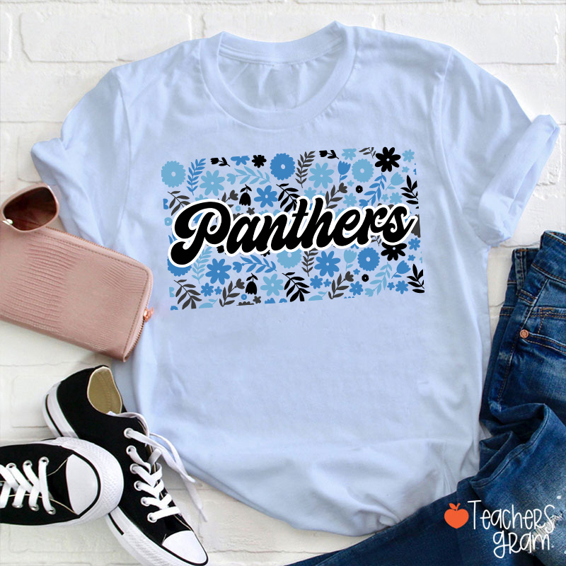 Personalized Mascot Flowers And Plants School Spirit Teacher T-Shirt
