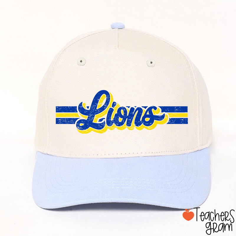 Personalized Mascot Contrast Color Line Teacher Baseball Cap