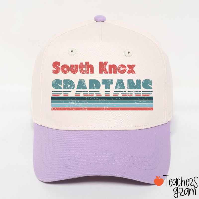 Personalized Mascot And School Name Contrast Color Line Design Teacher Baseball Cap