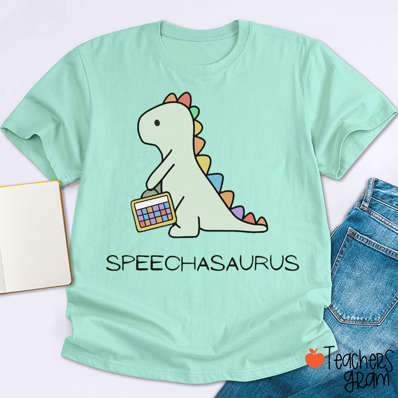 Speechasaurus Dinosaur SLP Speech Therapy Teacher T-Shirt