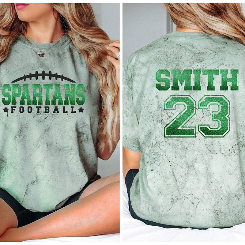 Personalized Glitter Letters Colorful Old Style Teacher Printed T-Shirt