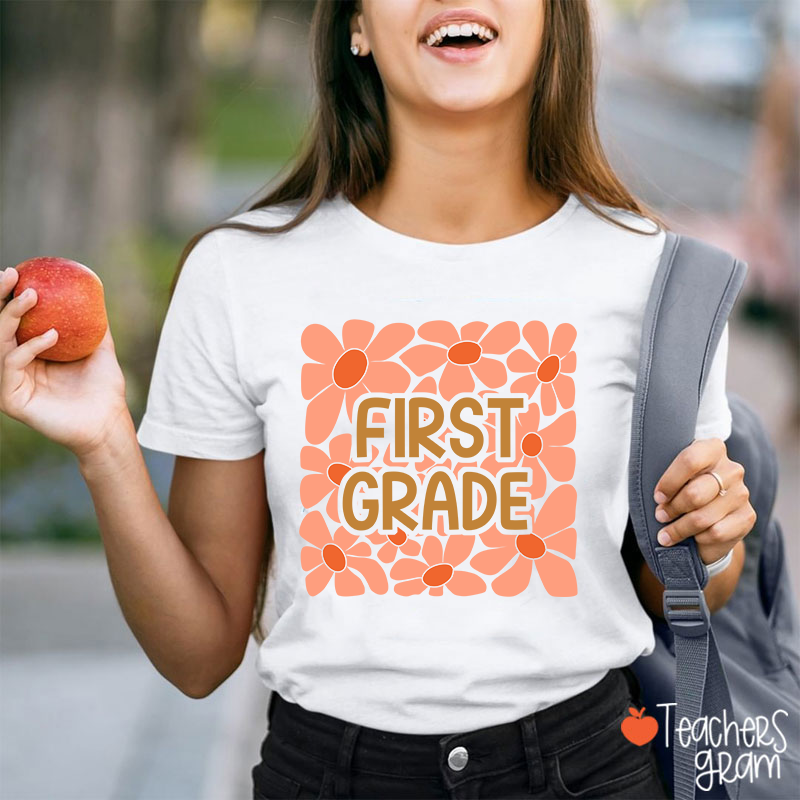Personalized Yellow Daisy Grade Teacher T-Shirt