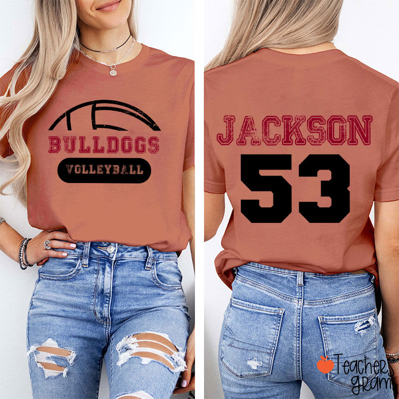 Personalized Mascot And Sport Game Day Teacher Two Sided T-Shirt