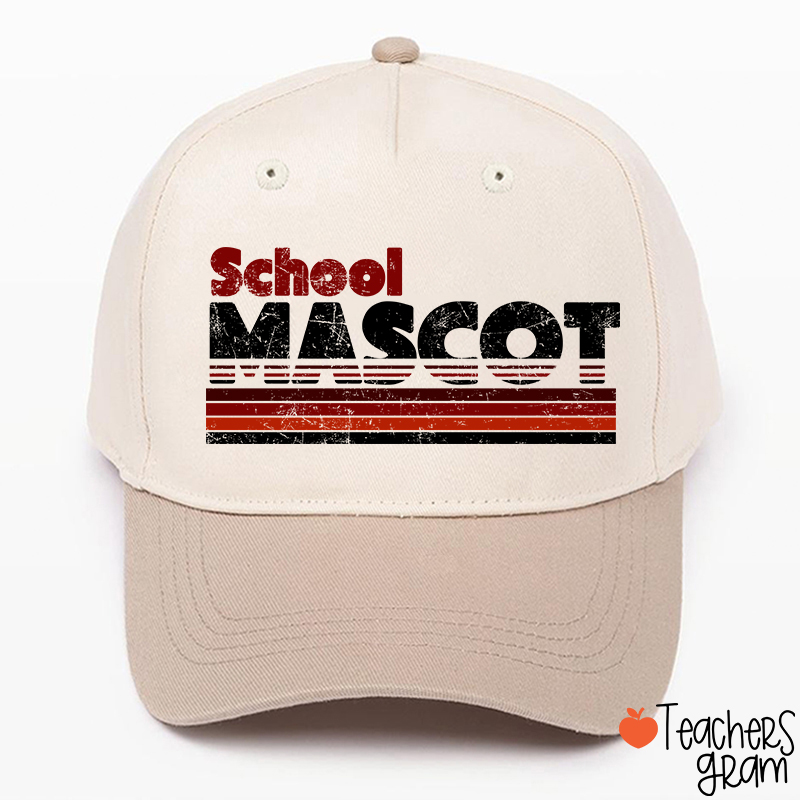 Personalized Mascot And School Name Contrast Color Line Design Teacher Baseball Cap