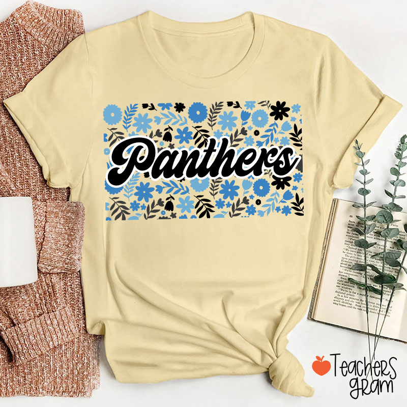 Personalized Mascot Flowers And Plants School Spirit Teacher T-Shirt