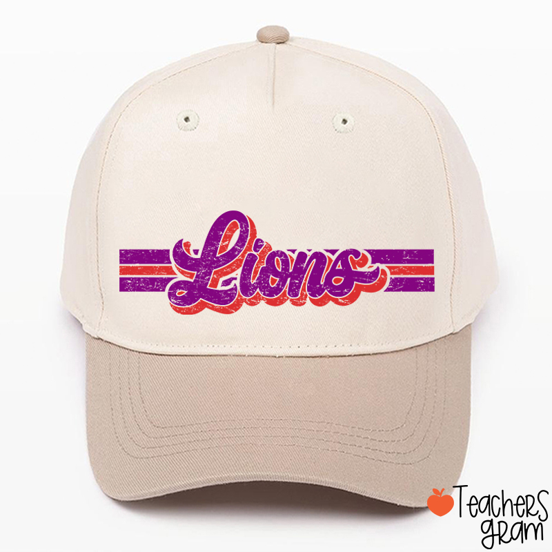 Personalized Mascot Contrast Color Line Teacher Baseball Cap