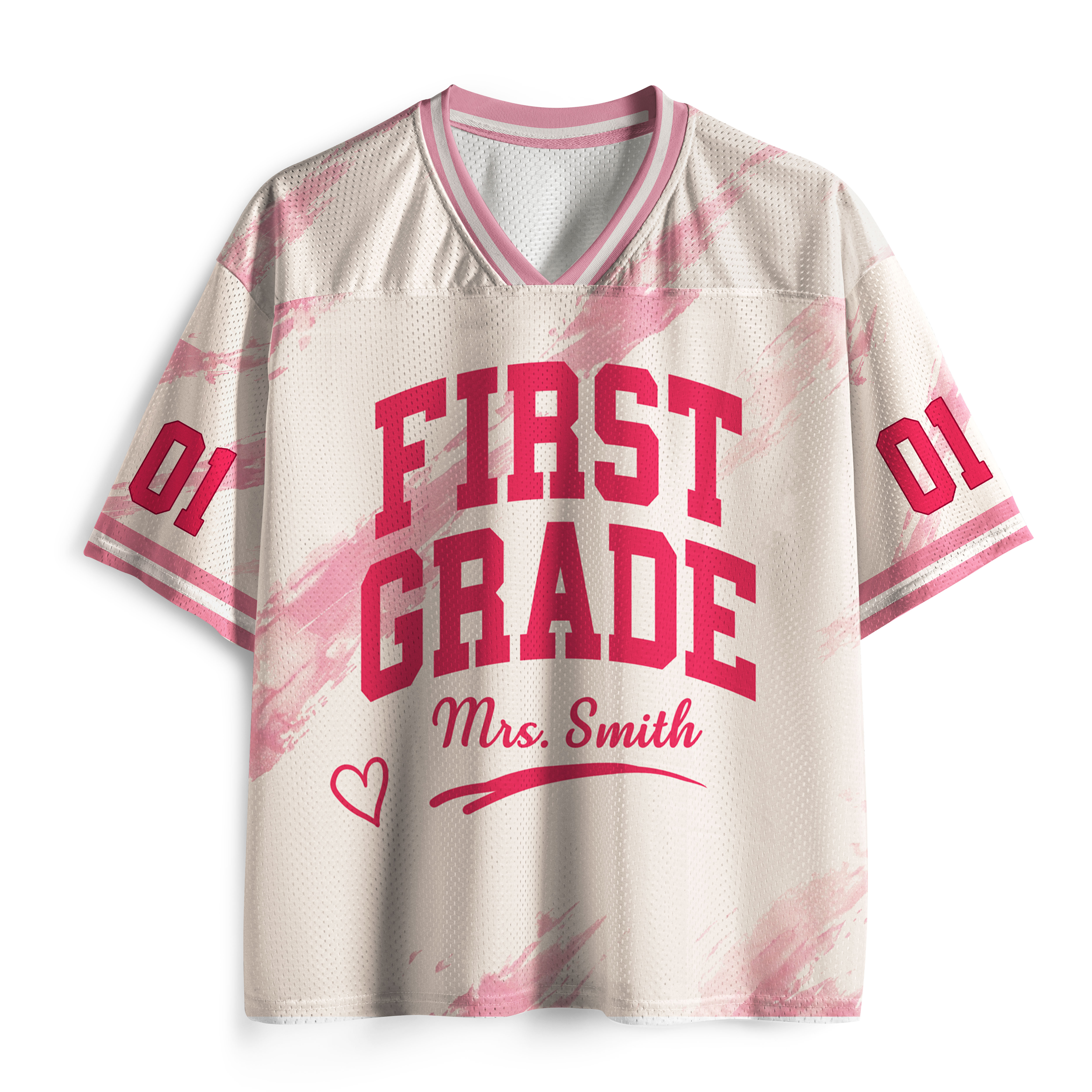 Personalized Grade And Name Watercolor Printing Teacher Mesh Jersey