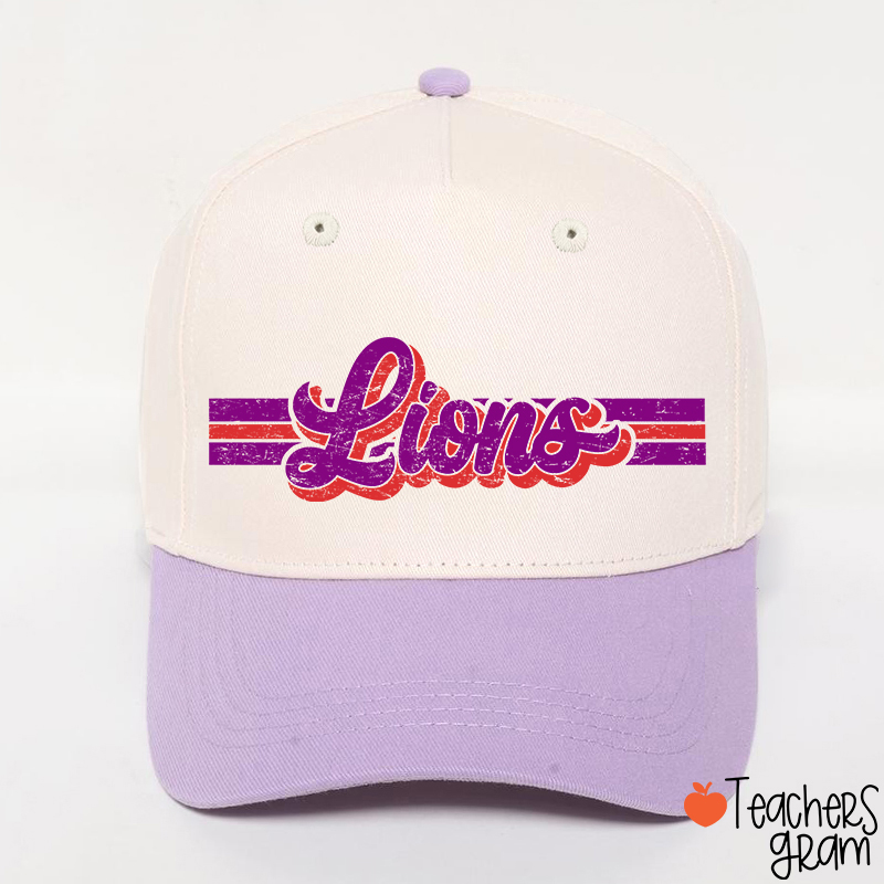 Personalized Mascot Contrast Color Line Teacher Baseball Cap