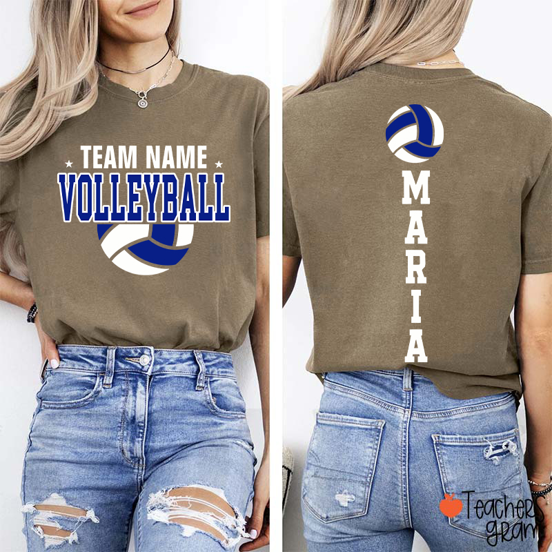 Personalized Mascot Sport Team Teacher Two Sided T‑Shirt
