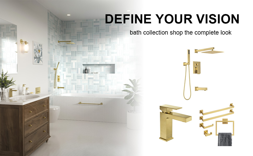 lava odoro brushed gold shower faucet set rain shower system SF103