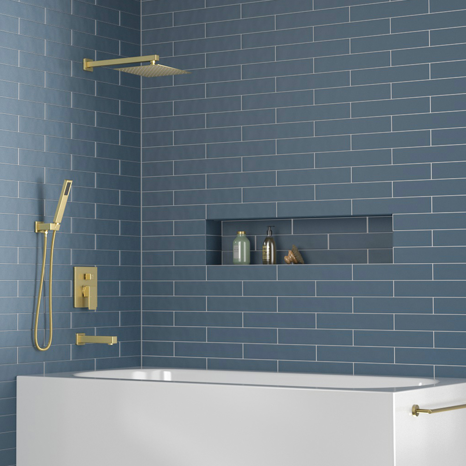 Brushed Gold Tub Spout - Non-diverter, Lava Odoro