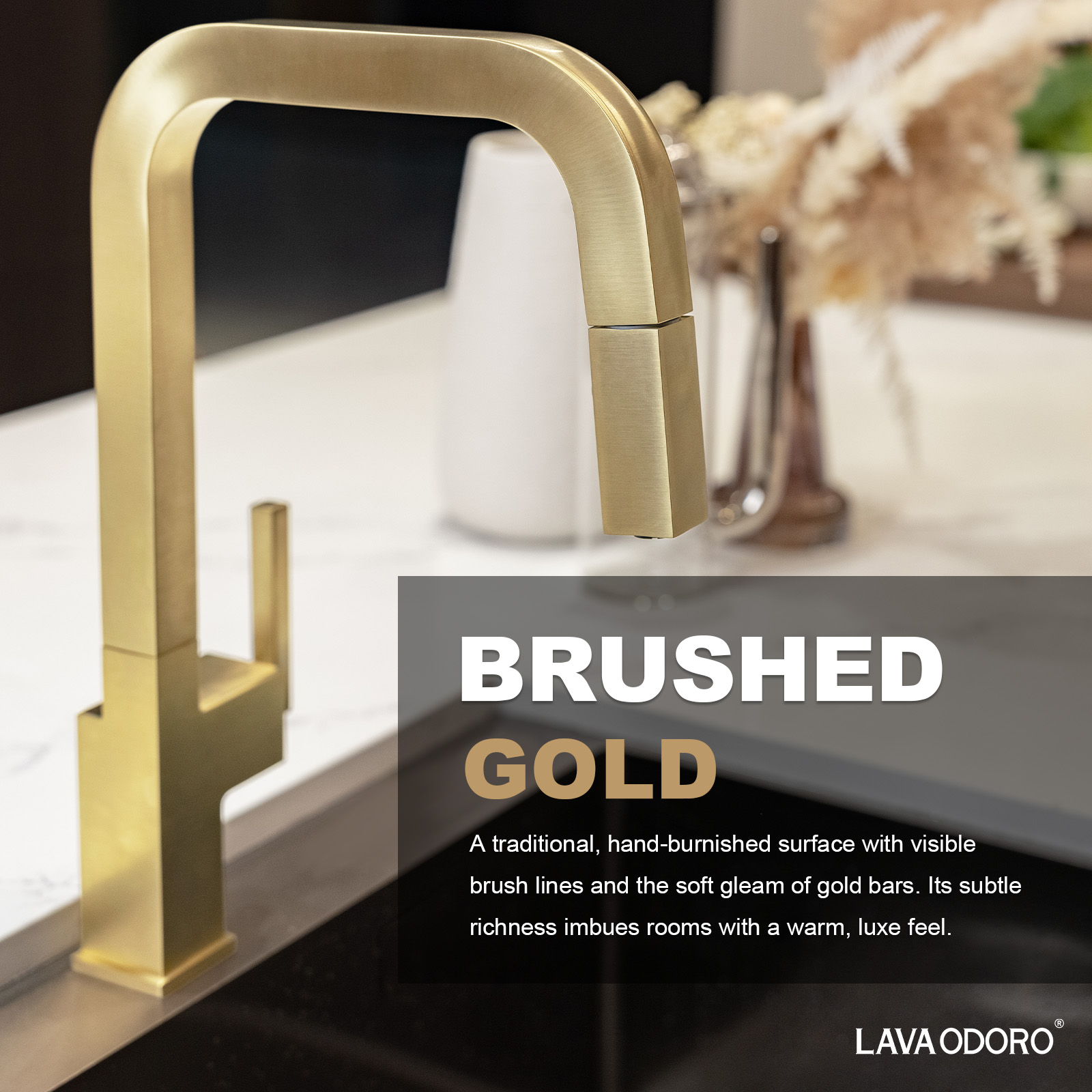 Magnetic Pull Down Kitchen Faucet, KF182 - LAVA ODORO