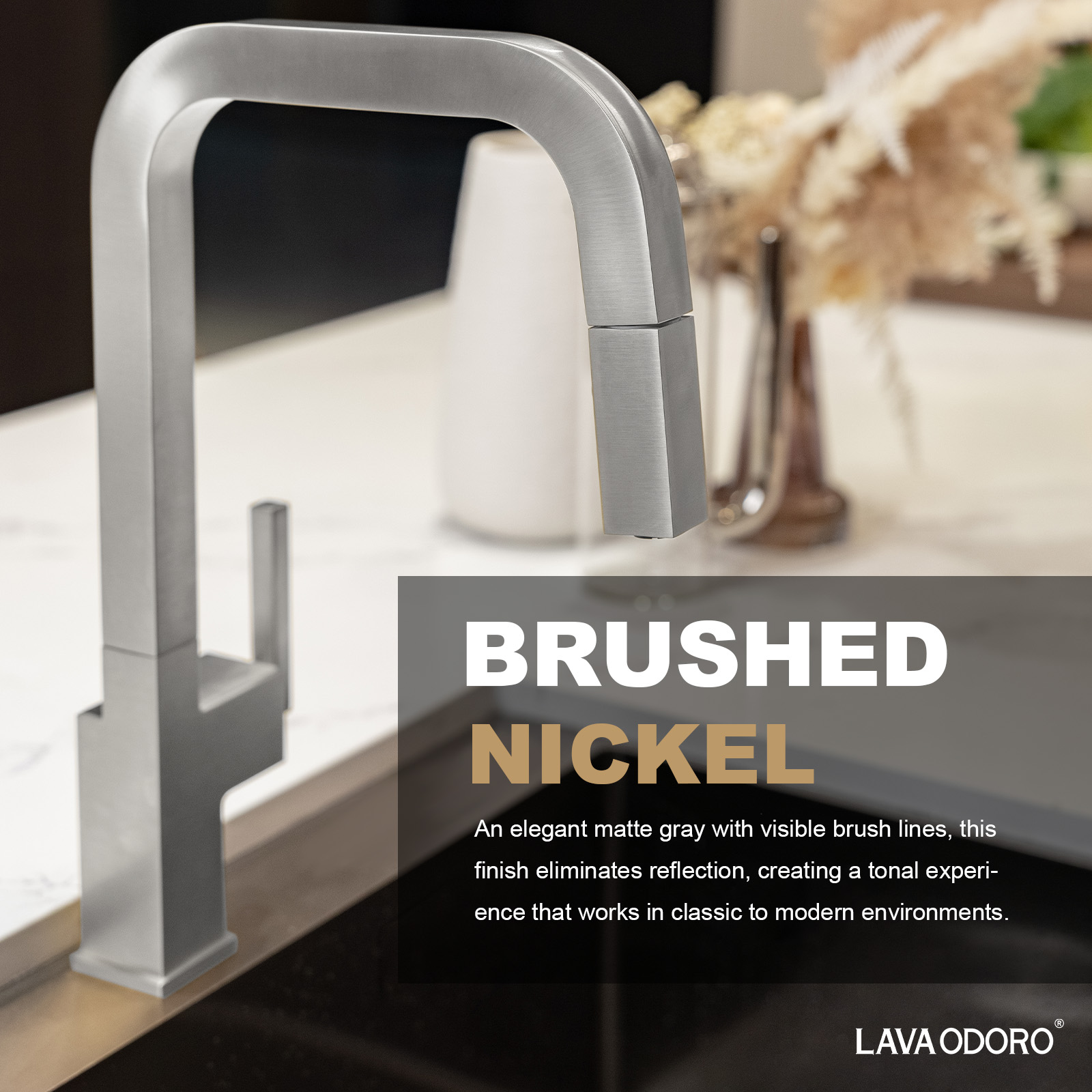 Magnetic Pull Down Kitchen Faucet, KF182 - LAVA ODORO