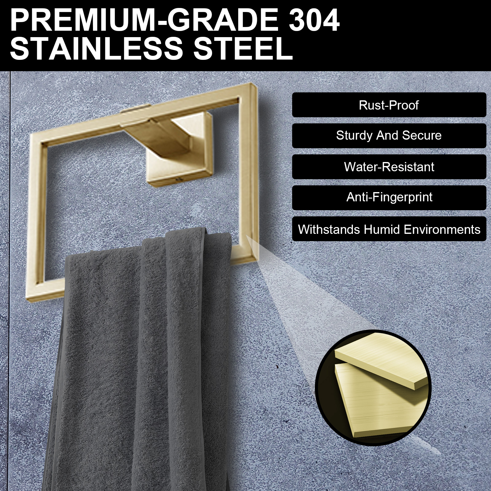Square Hand Towel Ring | Lava Odoro-LAVA ODORO