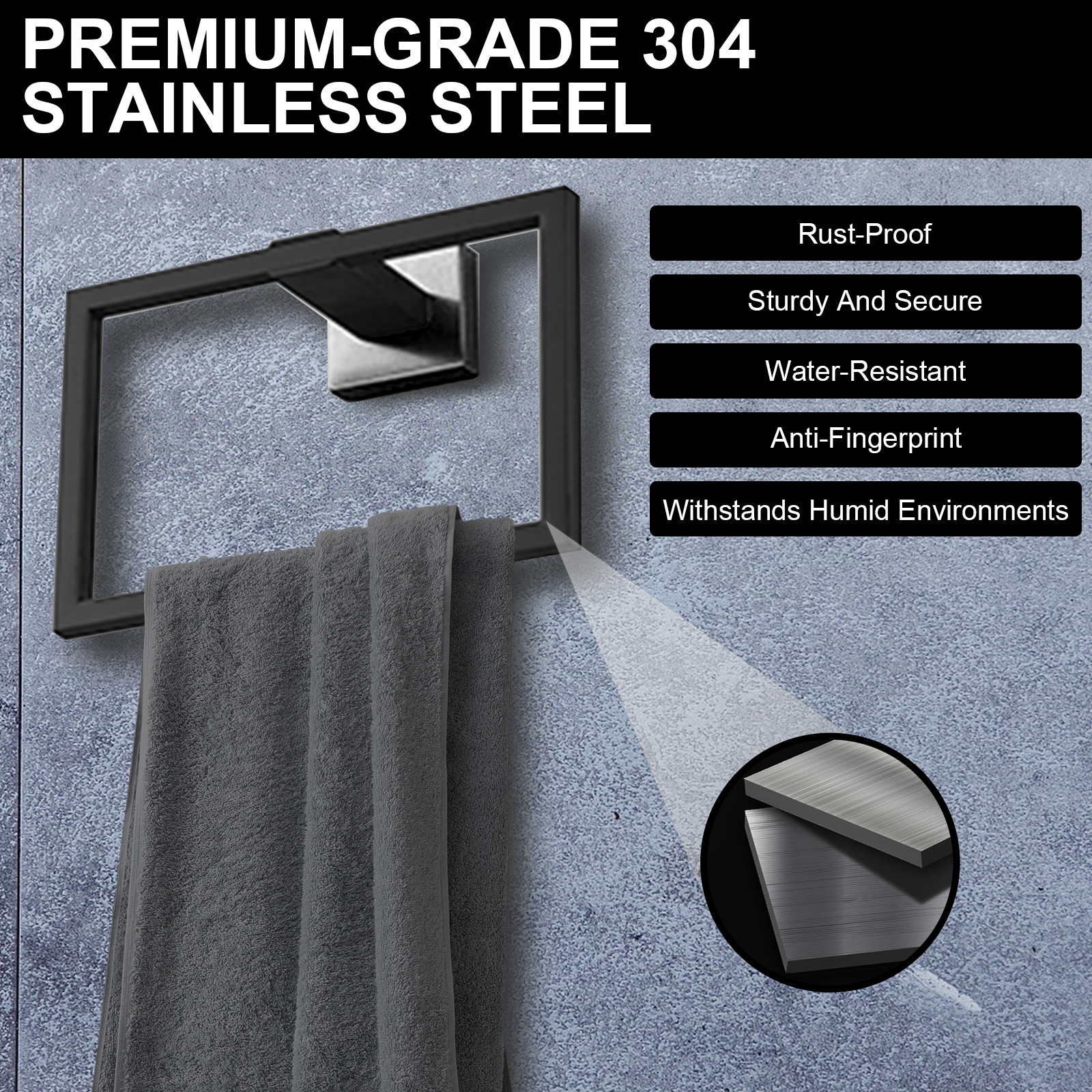 Square Hand Towel Ring | Lava Odoro-LAVA ODORO
