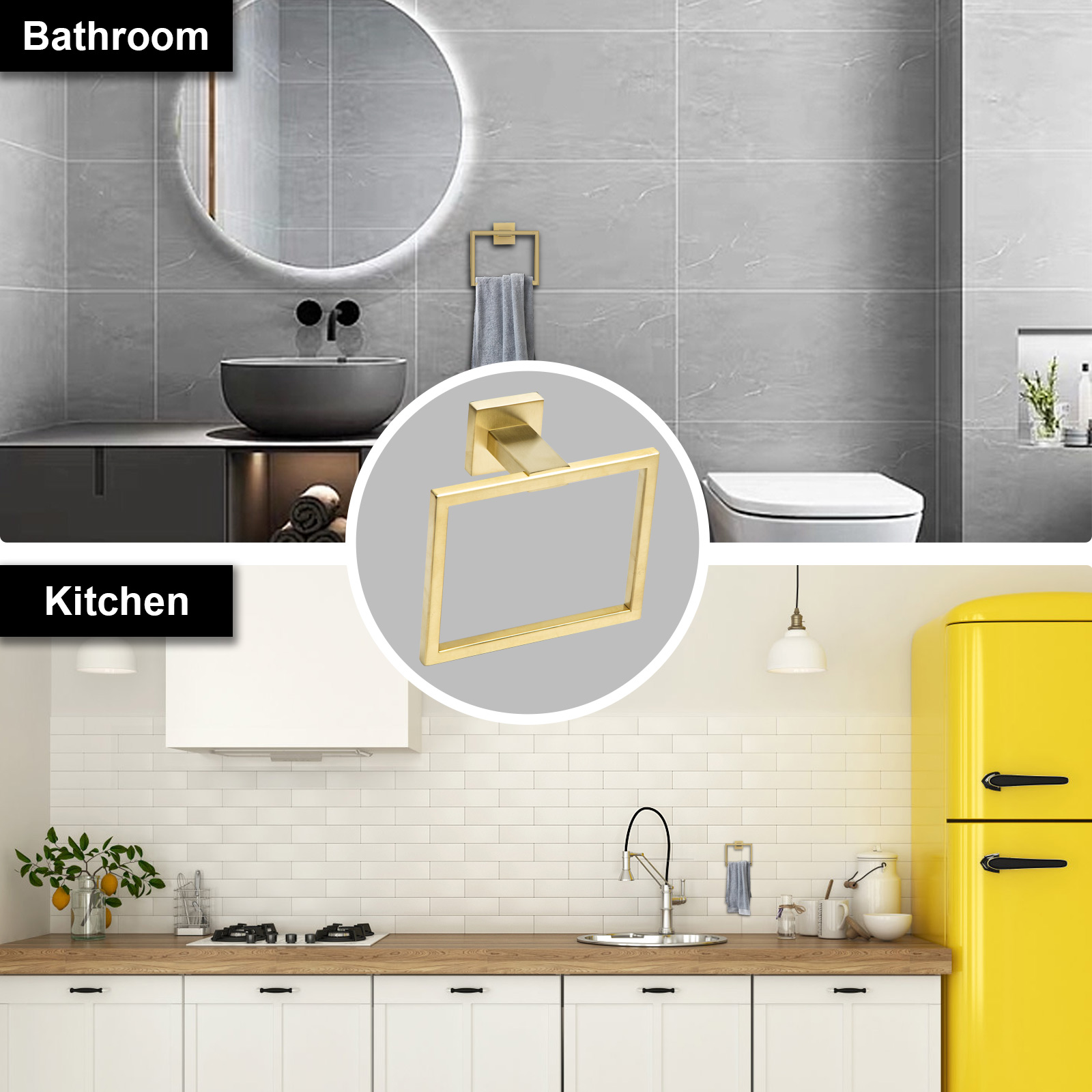 Square Hand Towel Ring | Lava Odoro-LAVA ODORO