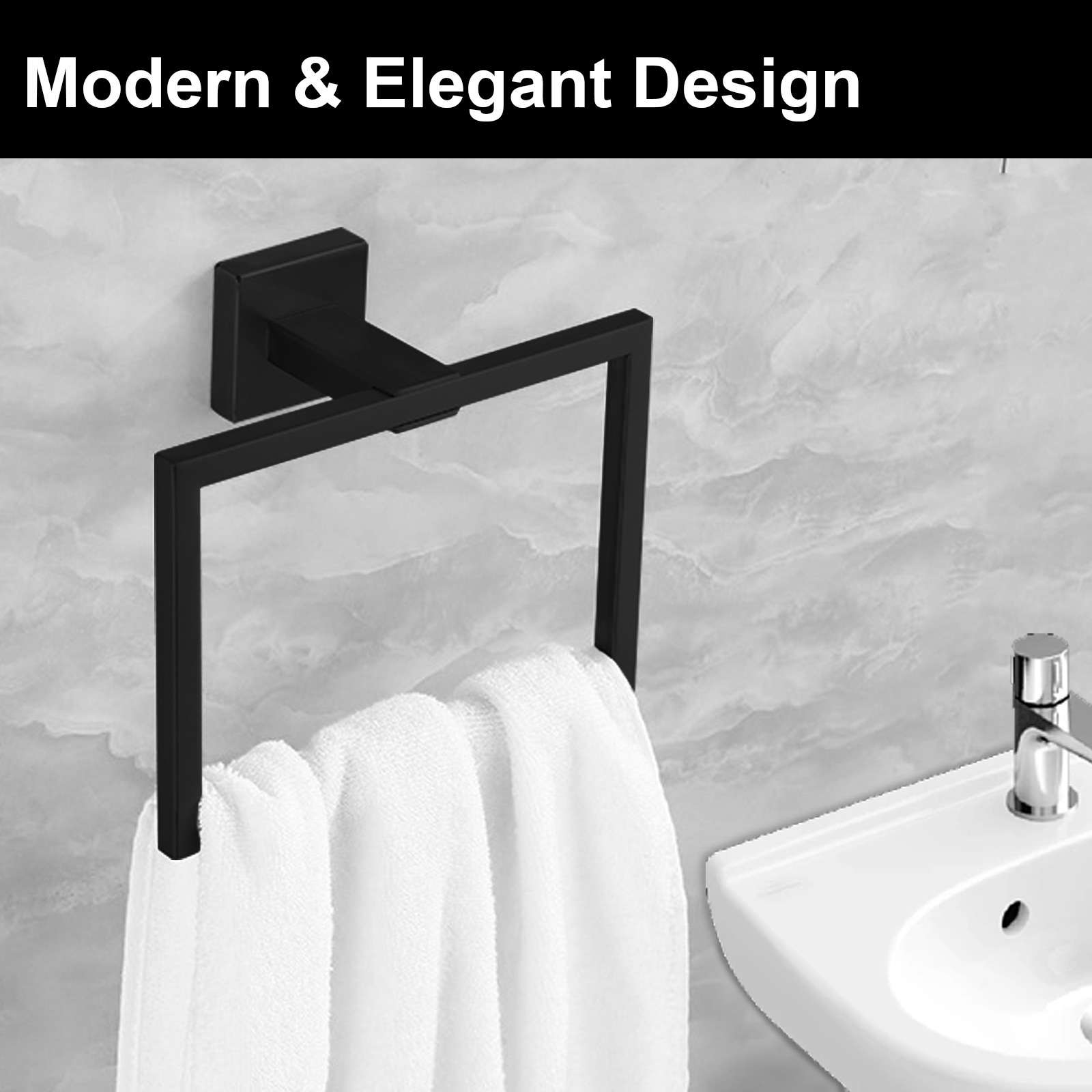 Square Hand Towel Ring | Lava Odoro-LAVA ODORO
