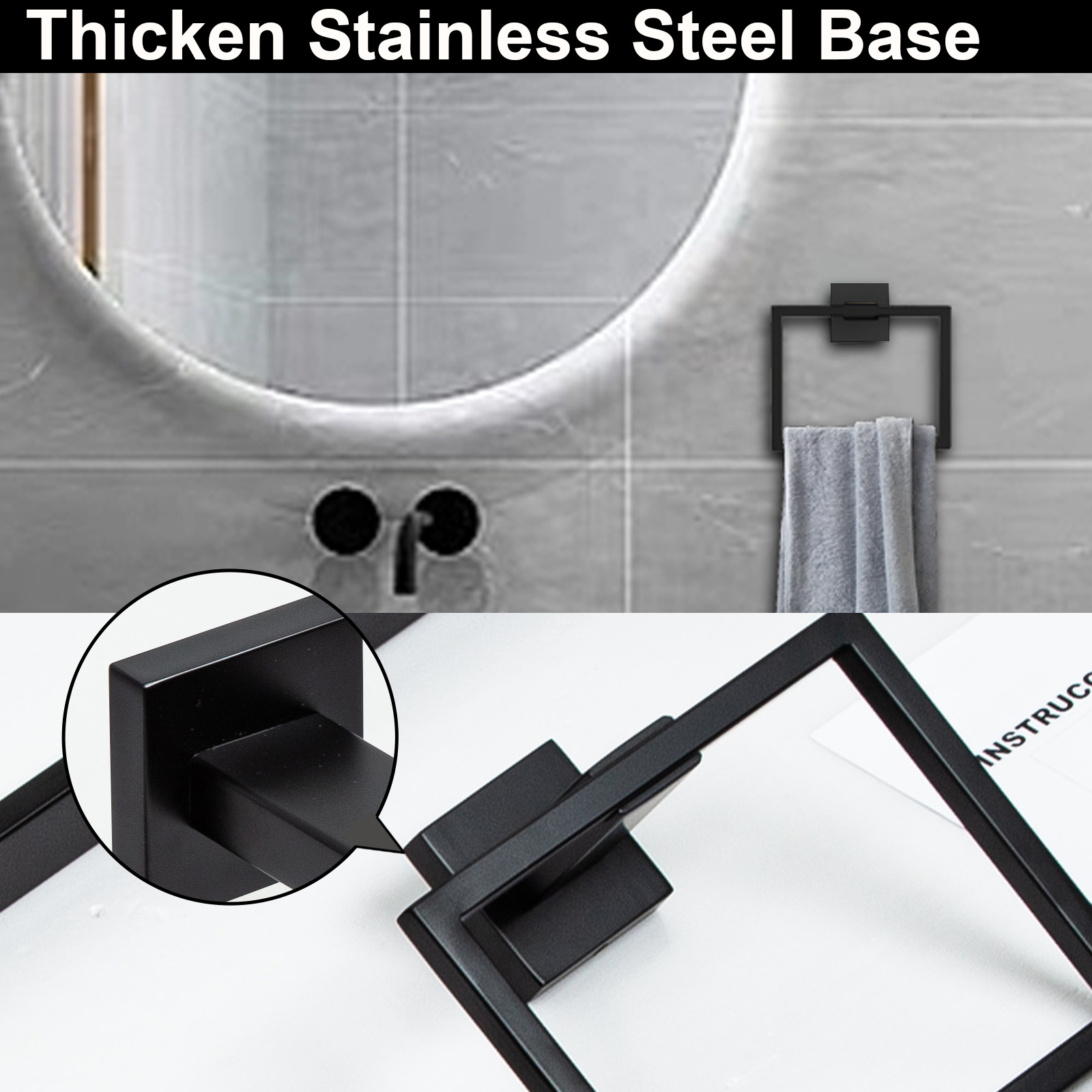Square Hand Towel Ring | Lava Odoro-LAVA ODORO