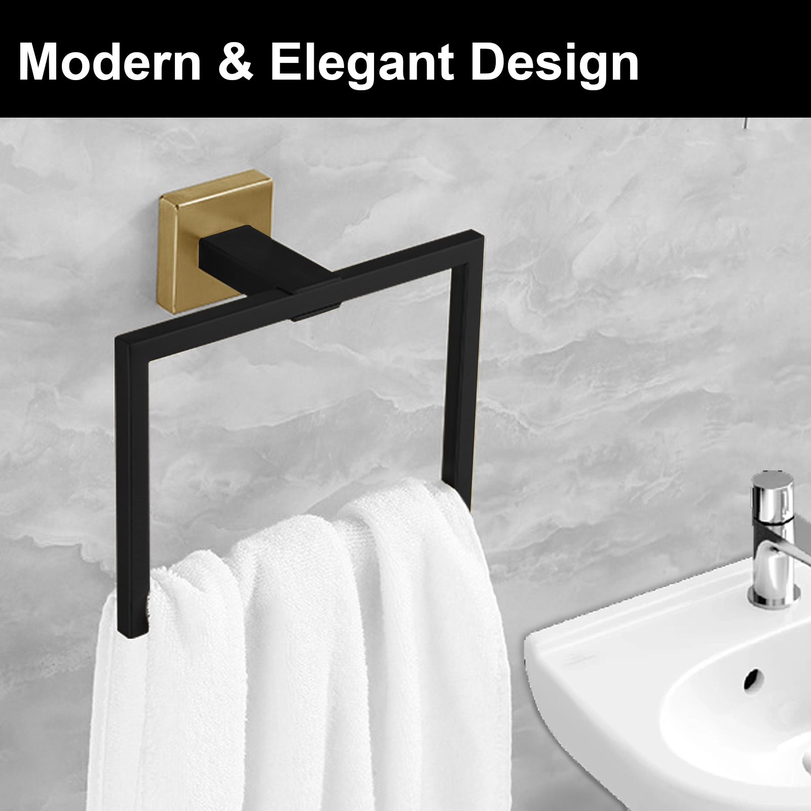 Square Hand Towel Ring | Lava Odoro-LAVA ODORO