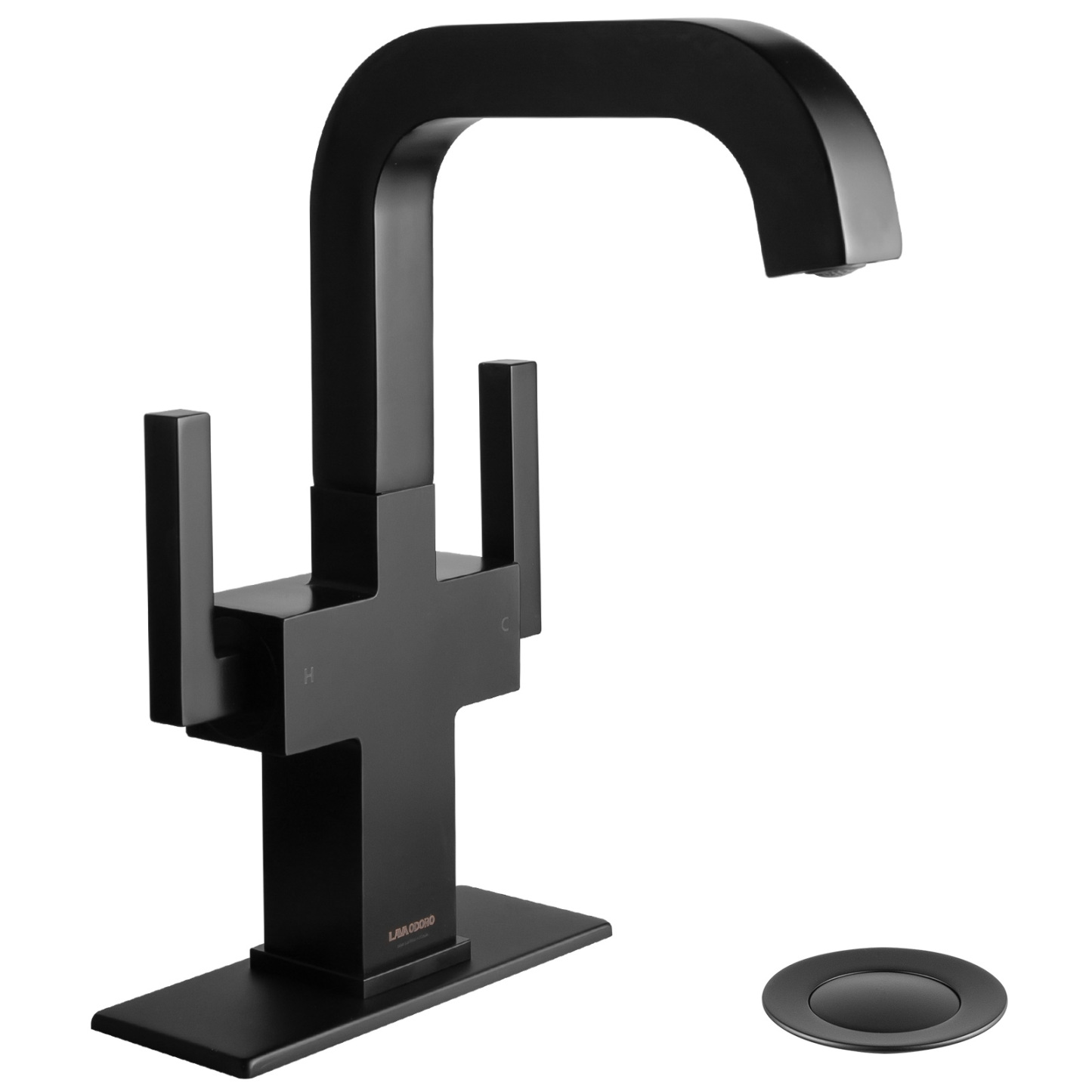 Bathroom Faucet Single Hole Two Handle Bathroom Sink Faucet High Arc Swivel BF705 I Lava Odoro -LAVA ODORO