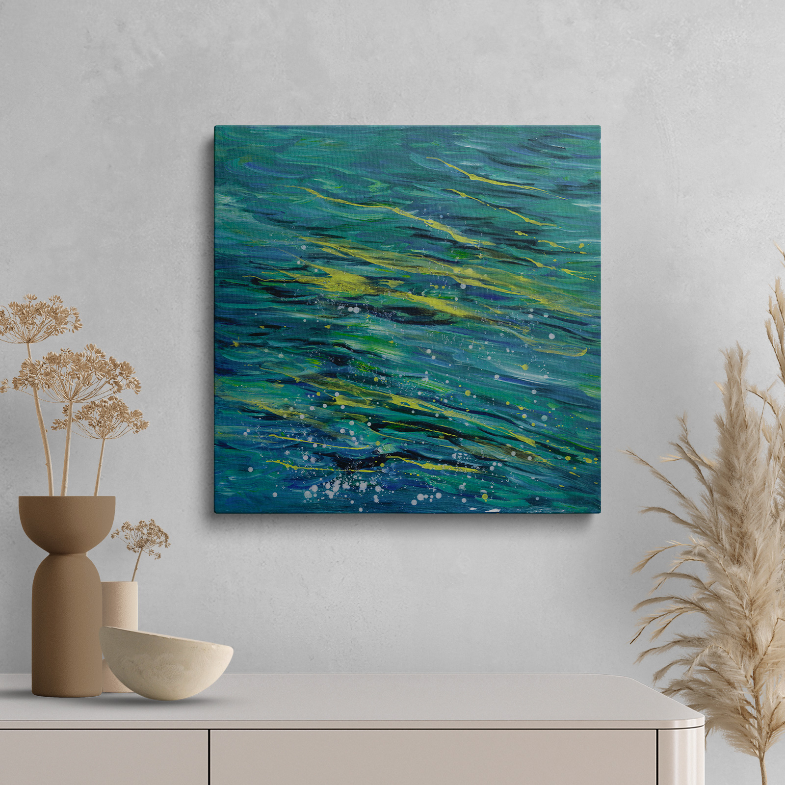 Peaceful Sea with Sunlight Abstract Wall Art On Canvas Print - Lava Odoro-LAVA ODORO