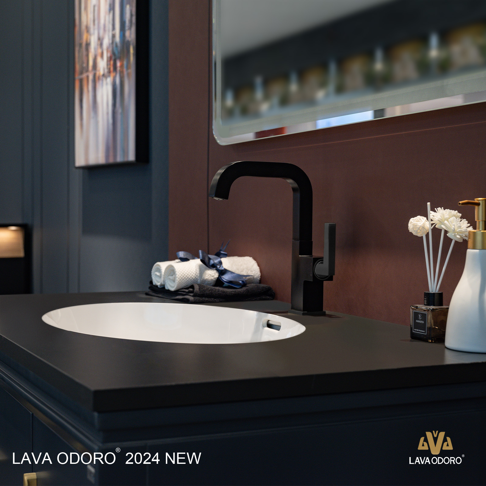 Brass Single Handle Bathroom Faucet with 360° Swivel Spout BF204 - Lava Odoro-LAVA ODORO