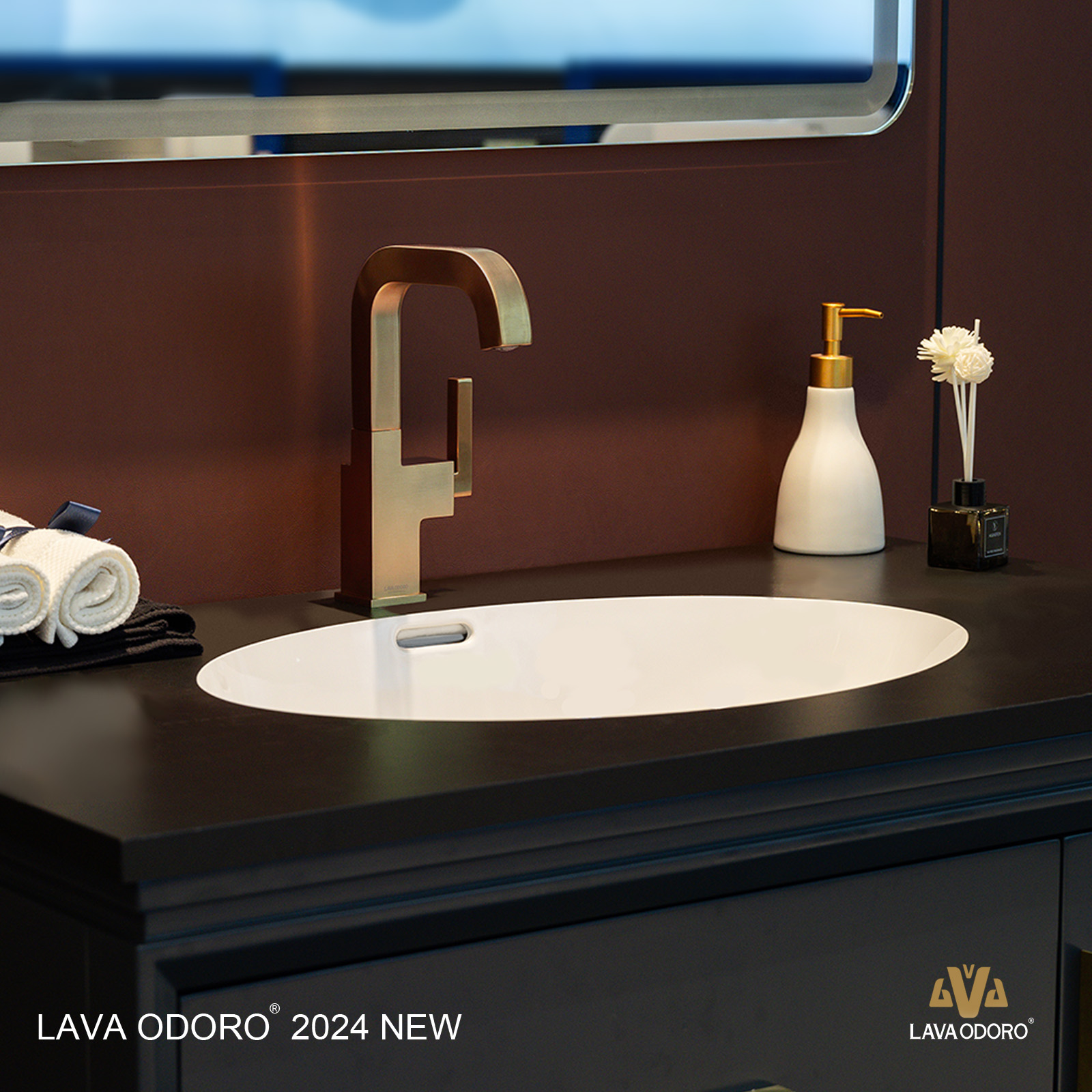 Brass Single Handle Bathroom Faucet with 360° Swivel Spout BF204 - Lava Odoro-LAVA ODORO