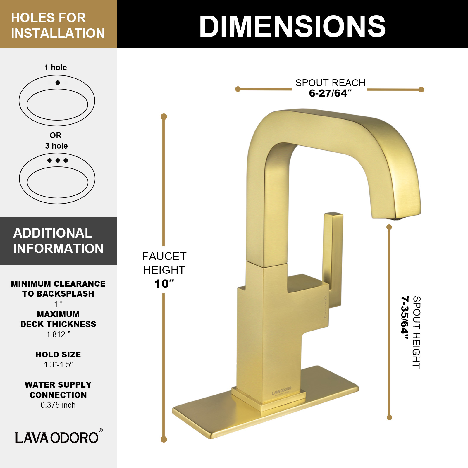 Brass Single Handle Bathroom Faucet with 360° Swivel Spout BF204 - Lava Odoro-LAVA ODORO