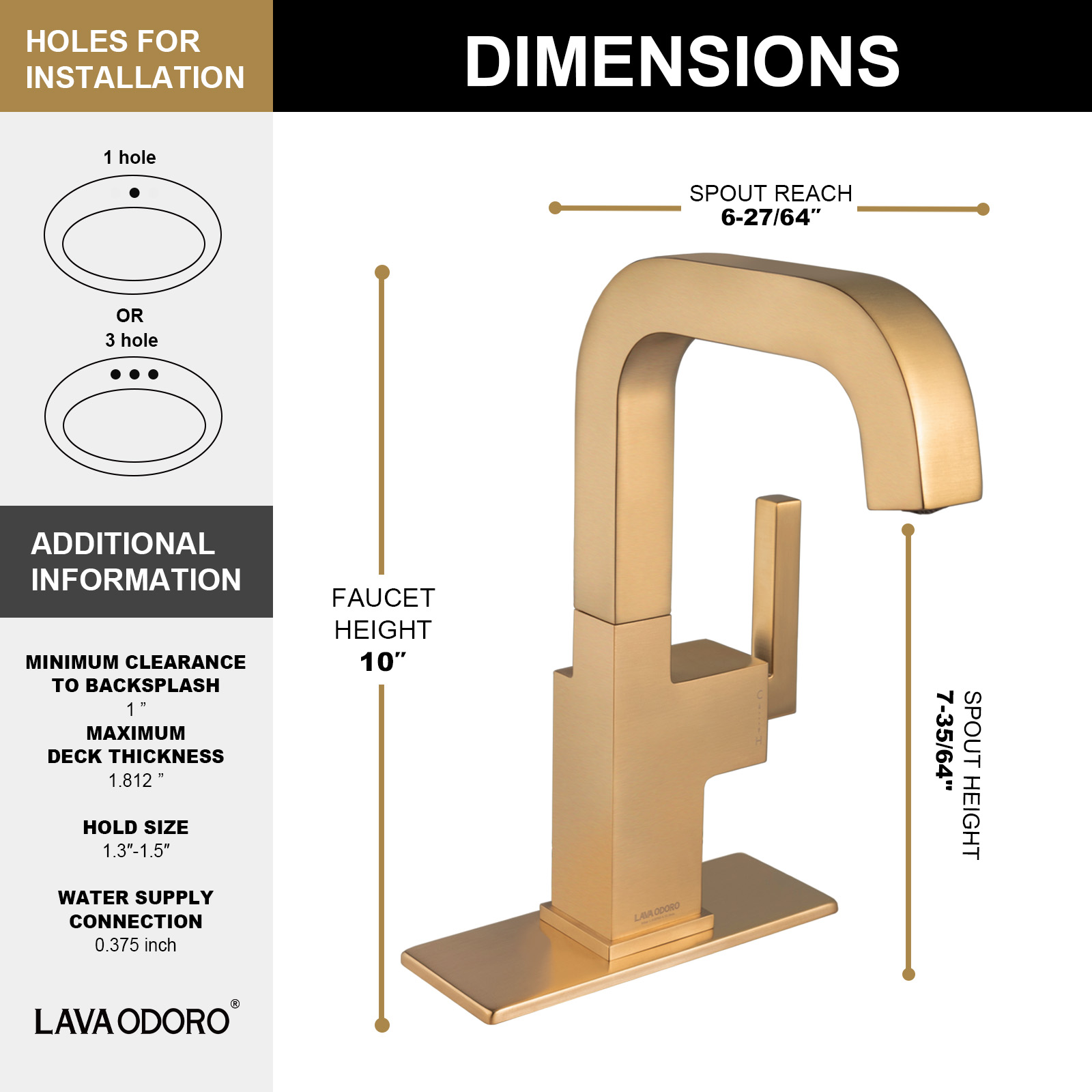 Brass Single Handle Bathroom Faucet with 360° Swivel Spout BF204 - Lava Odoro-LAVA ODORO