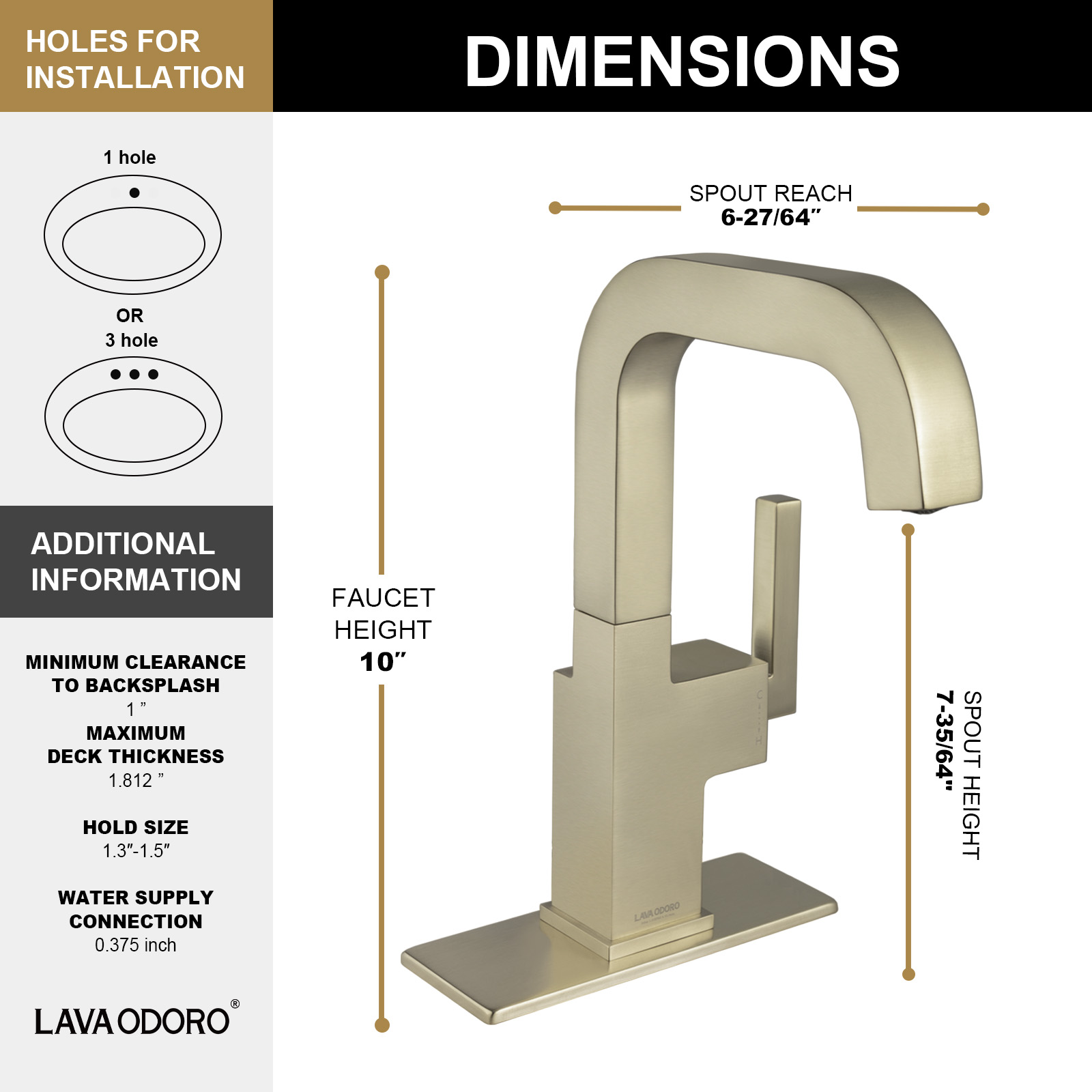 Brass Single Handle Bathroom Faucet with 360° Swivel Spout BF204 - Lava Odoro-LAVA ODORO