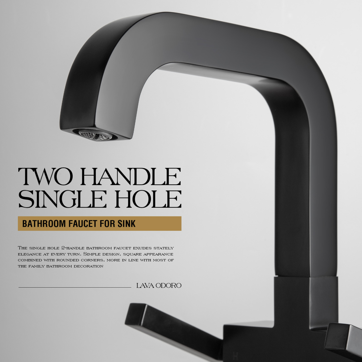 Bathroom Faucet Single Hole Two Handle Bathroom Sink Faucet High Arc Swivel BF705 I Lava Odoro -LAVA ODORO