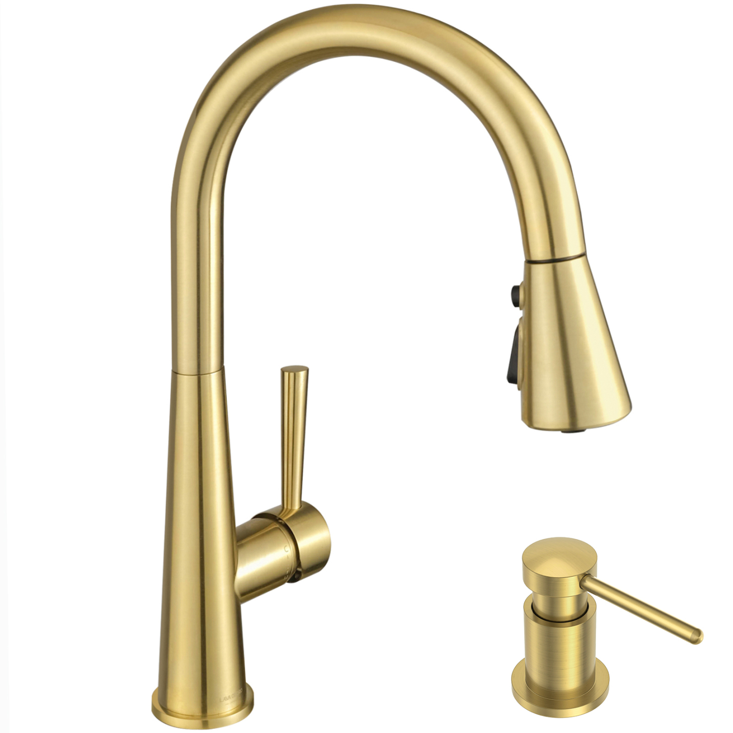 Kitchen Faucet with Soap Dispenser, Brushed Gold, Lava Odoro