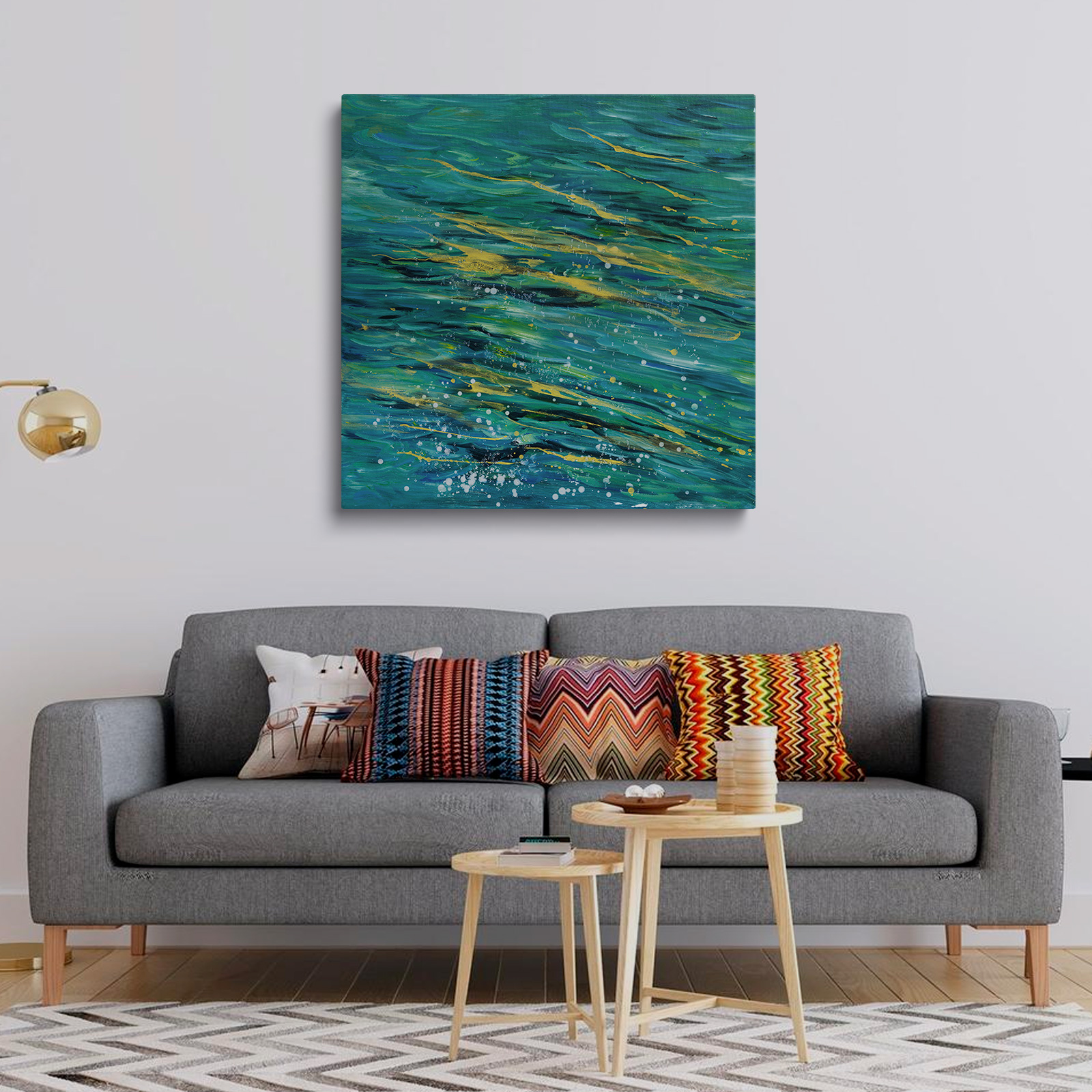 Peaceful Sea with Sunlight Abstract Wall Art On Canvas Print - Lava Odoro-LAVA ODORO