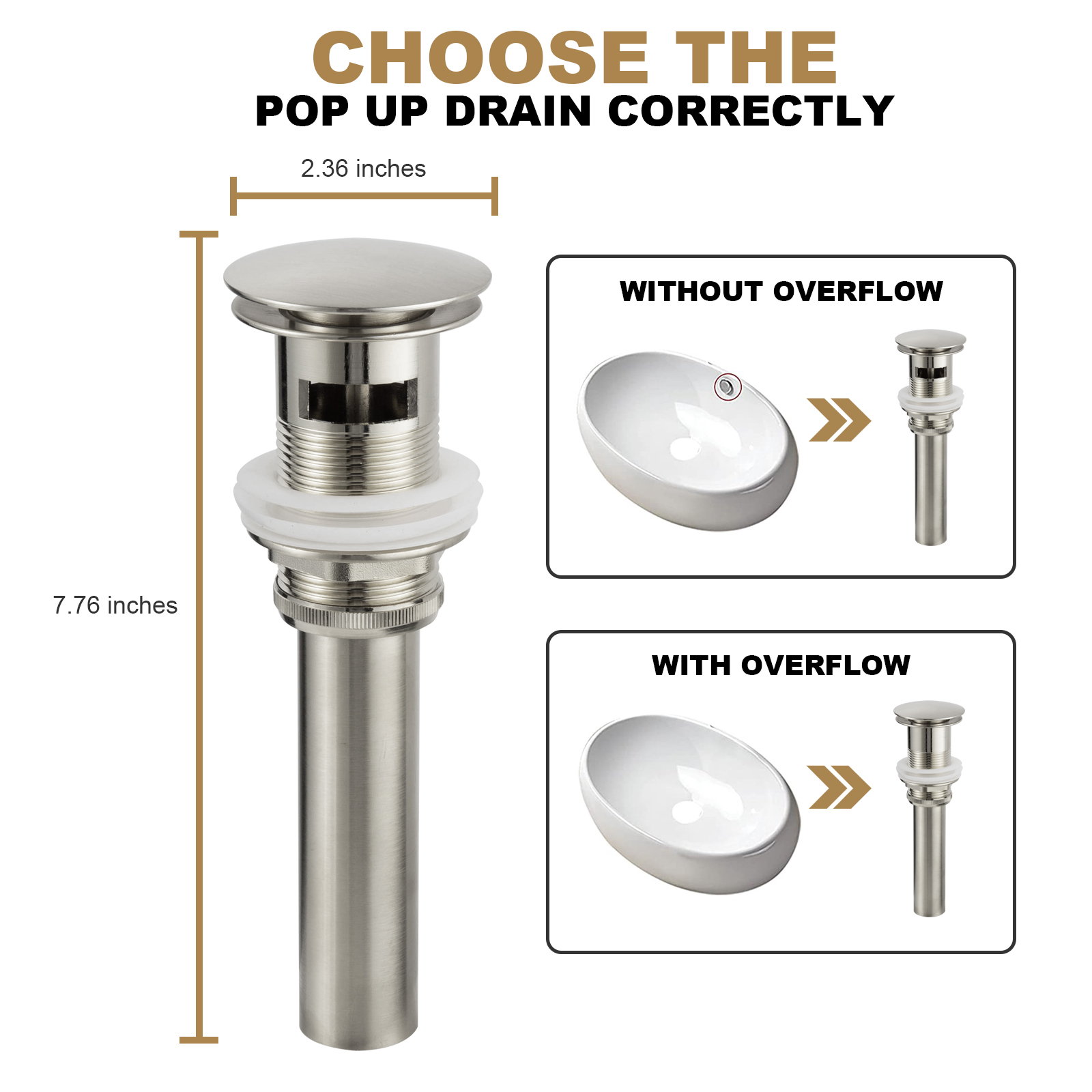 Bathroom Sink Drain With Overflow - Lava Odoro-LAVA ODORO