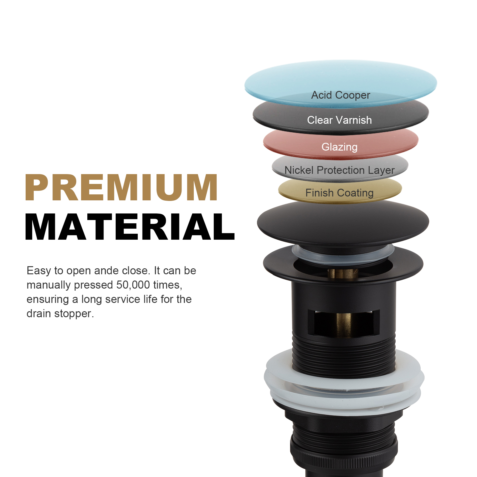 Bathroom Sink Drain With Overflow - Lava Odoro-LAVA ODORO