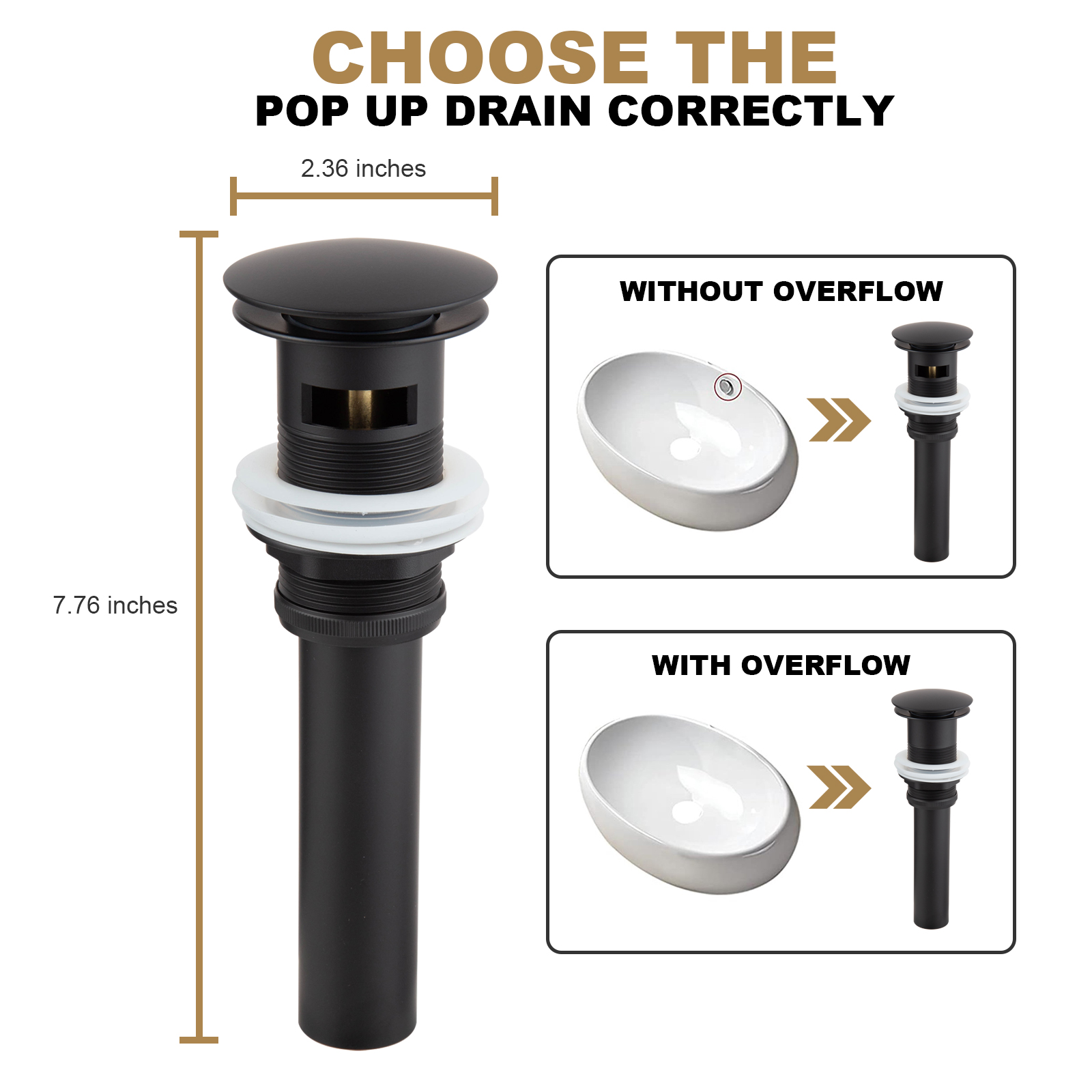 Bathroom Sink Drain With Overflow - Lava Odoro-LAVA ODORO