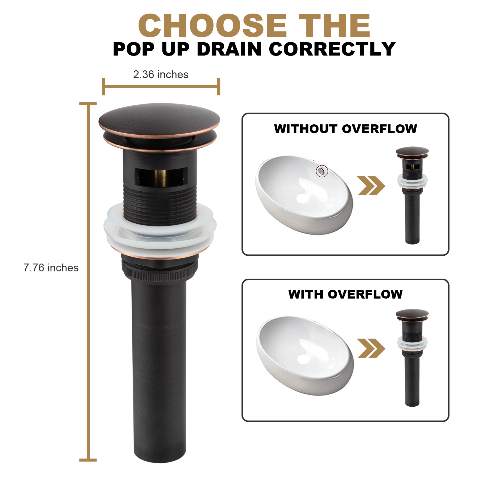Bathroom Sink Drain With Overflow - Lava Odoro-LAVA ODORO