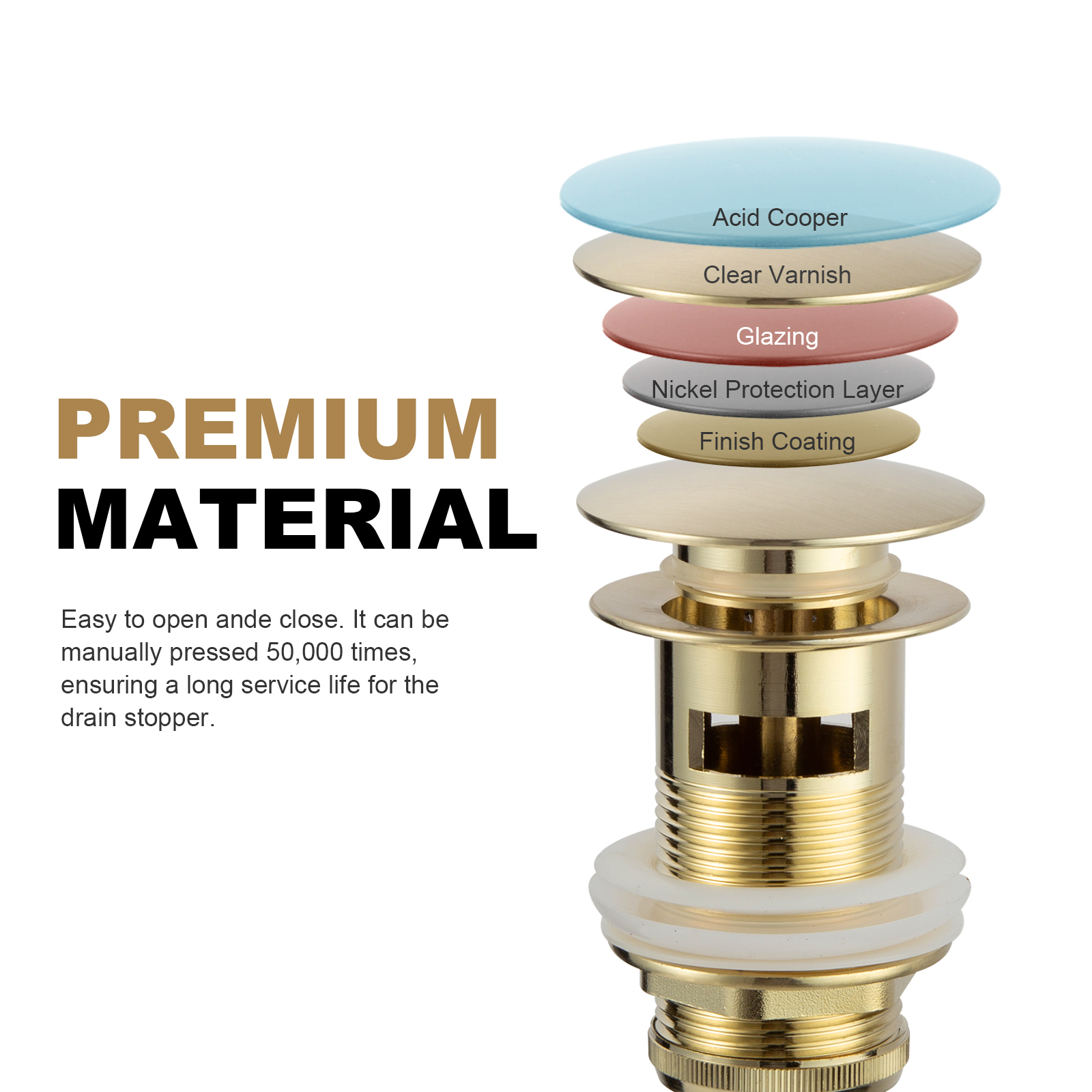 Bathroom Sink Drain With Overflow - Lava Odoro-LAVA ODORO