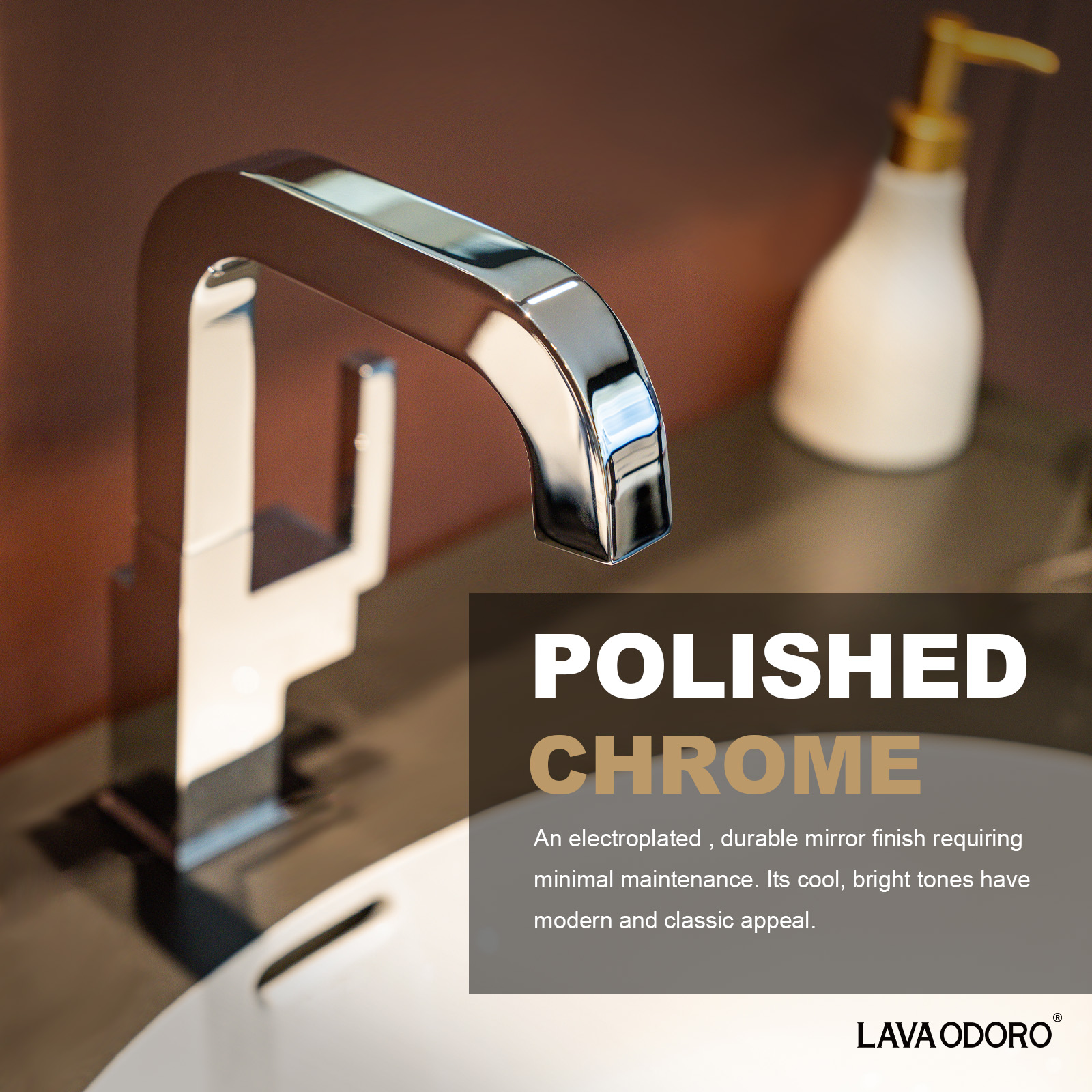 Brass Single Handle Bathroom Faucet with 360° Swivel Spout BF204 - Lava Odoro-LAVA ODORO
