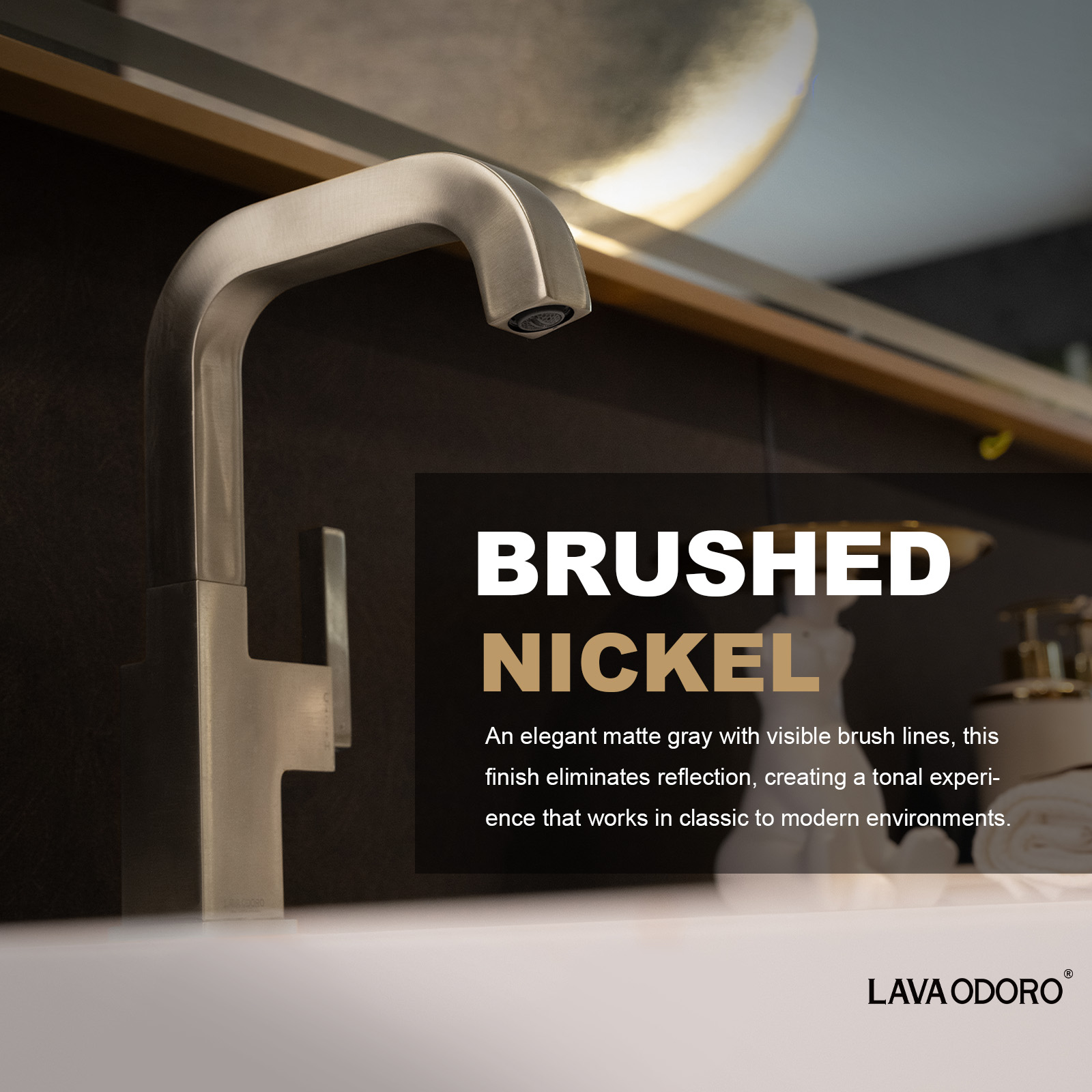 Brass Single Handle Bathroom Faucet with 360° Swivel Spout BF204 - Lava Odoro-LAVA ODORO
