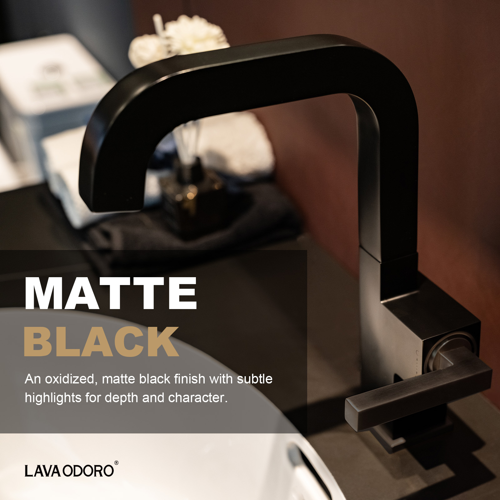 Brass Single Handle Bathroom Faucet with 360° Swivel Spout BF204 - Lava Odoro-LAVA ODORO