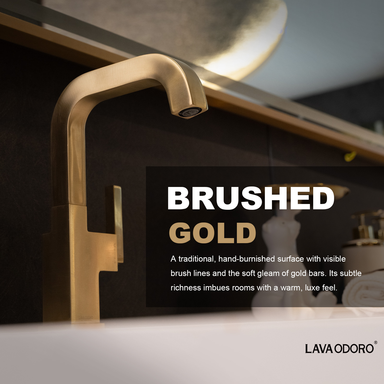 Brass Single Handle Bathroom Faucet with 360° Swivel Spout BF204 - Lava Odoro-LAVA ODORO