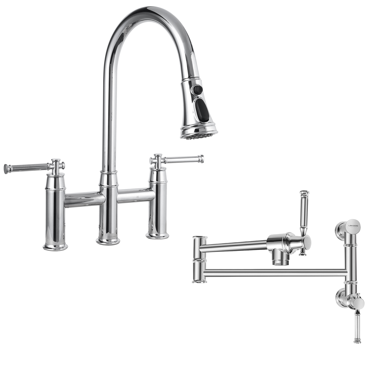 Bridge Kitchen Faucet and Pot Filler - Lava Odoro-LAVA ODORO
