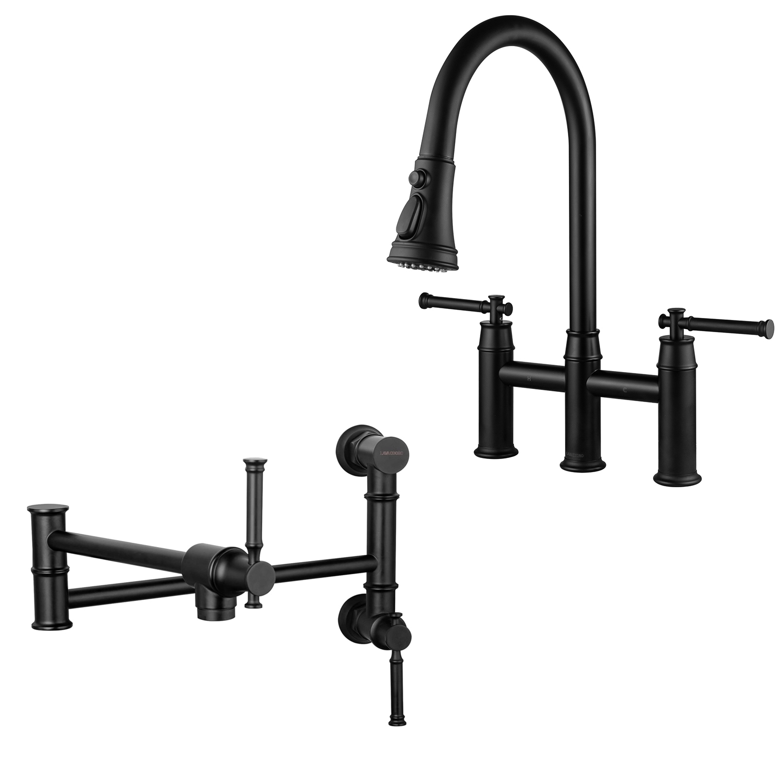 Bridge Kitchen Faucet and Pot Filler - Lava Odoro-LAVA ODORO