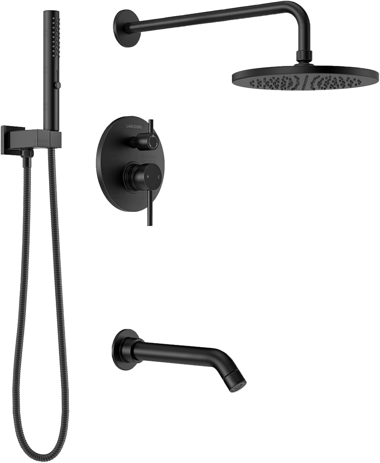 Modern 2-Setting Round Rain Shower Faucet Set, SF104