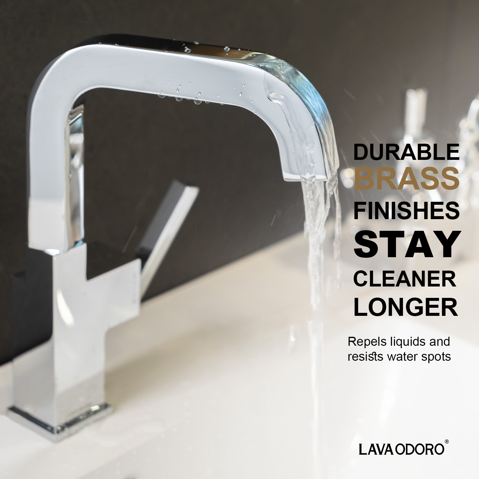 Brass Single Handle Bathroom Faucet with 360° Swivel Spout BF204 - Lava Odoro-LAVA ODORO