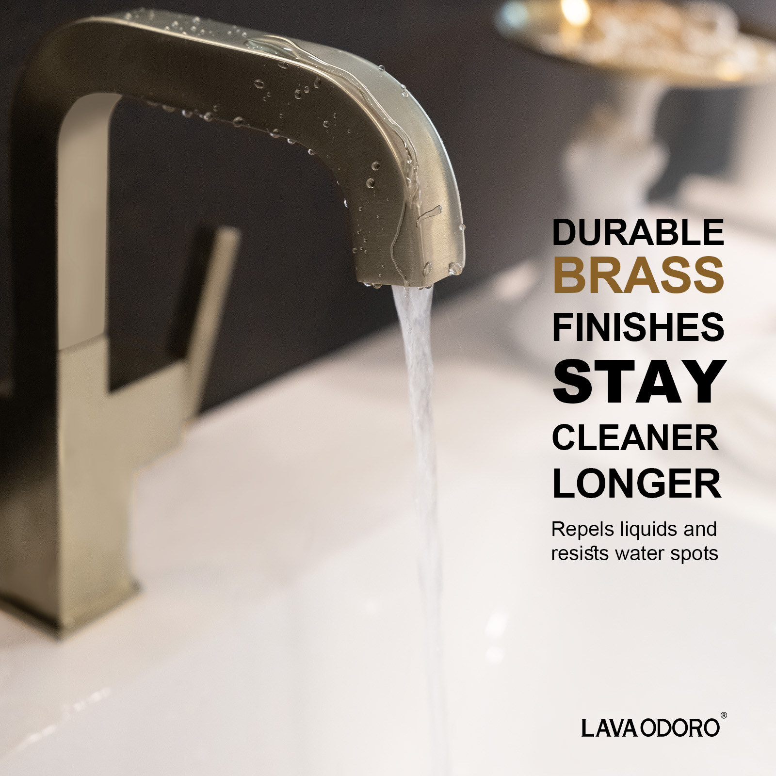 Brass Single Handle Bathroom Faucet with 360° Swivel Spout BF204 - Lava Odoro-LAVA ODORO