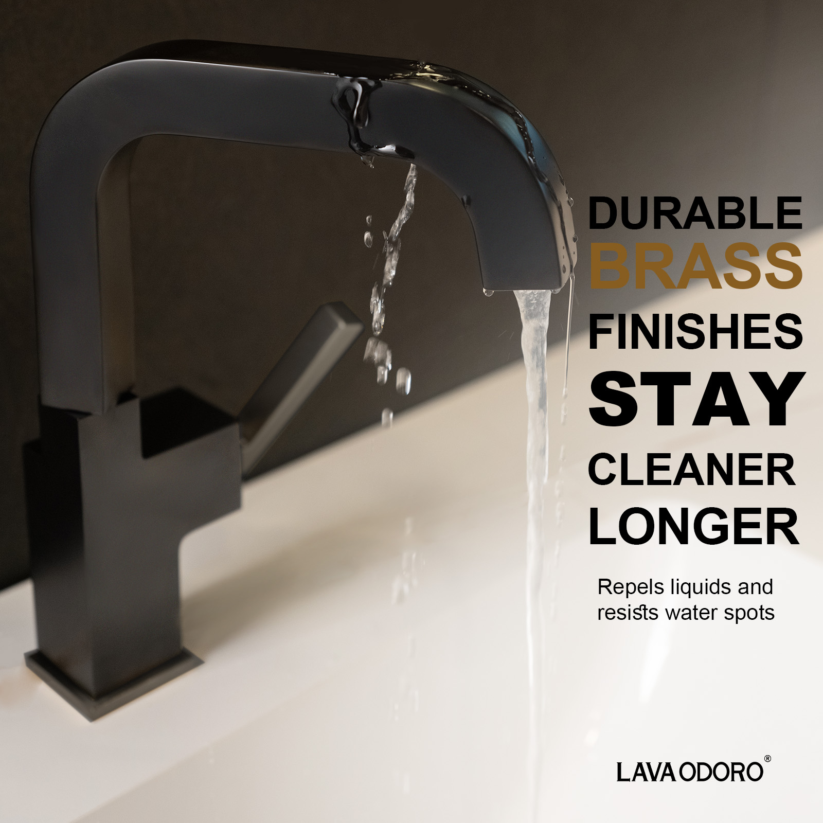Brass Single Handle Bathroom Faucet with 360° Swivel Spout BF204 - Lava Odoro-LAVA ODORO