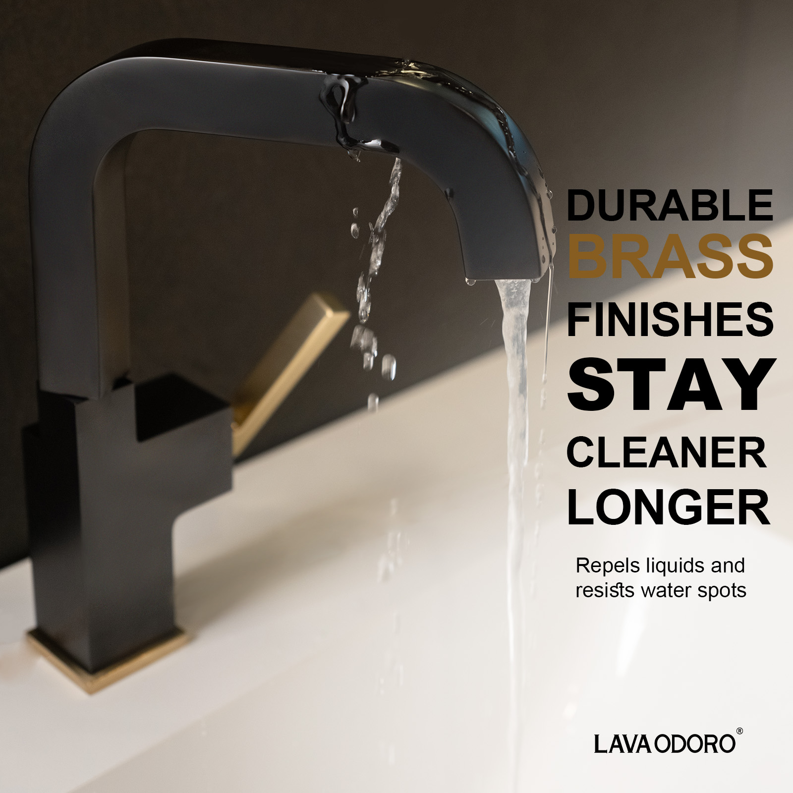 Brass Single Handle Bathroom Faucet with 360° Swivel Spout BF204 - Lava Odoro-LAVA ODORO