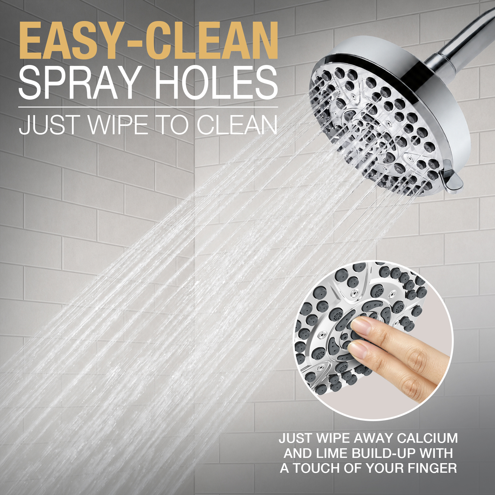 10-Setting Rain Shower Head with High Pressure Spray, SH803